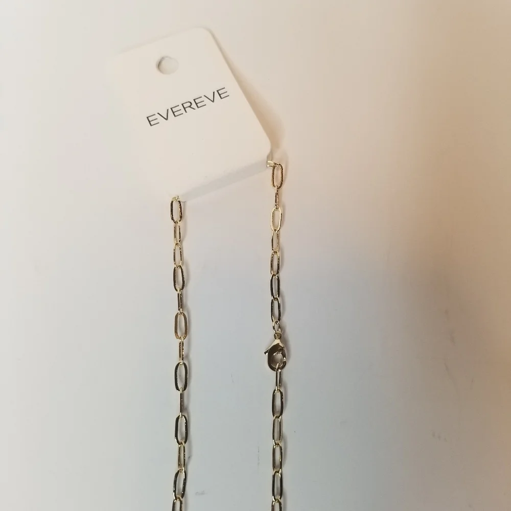 EVEREVE NWT 14K Gold Plated Brass Rhinestone Sparkle Necklace